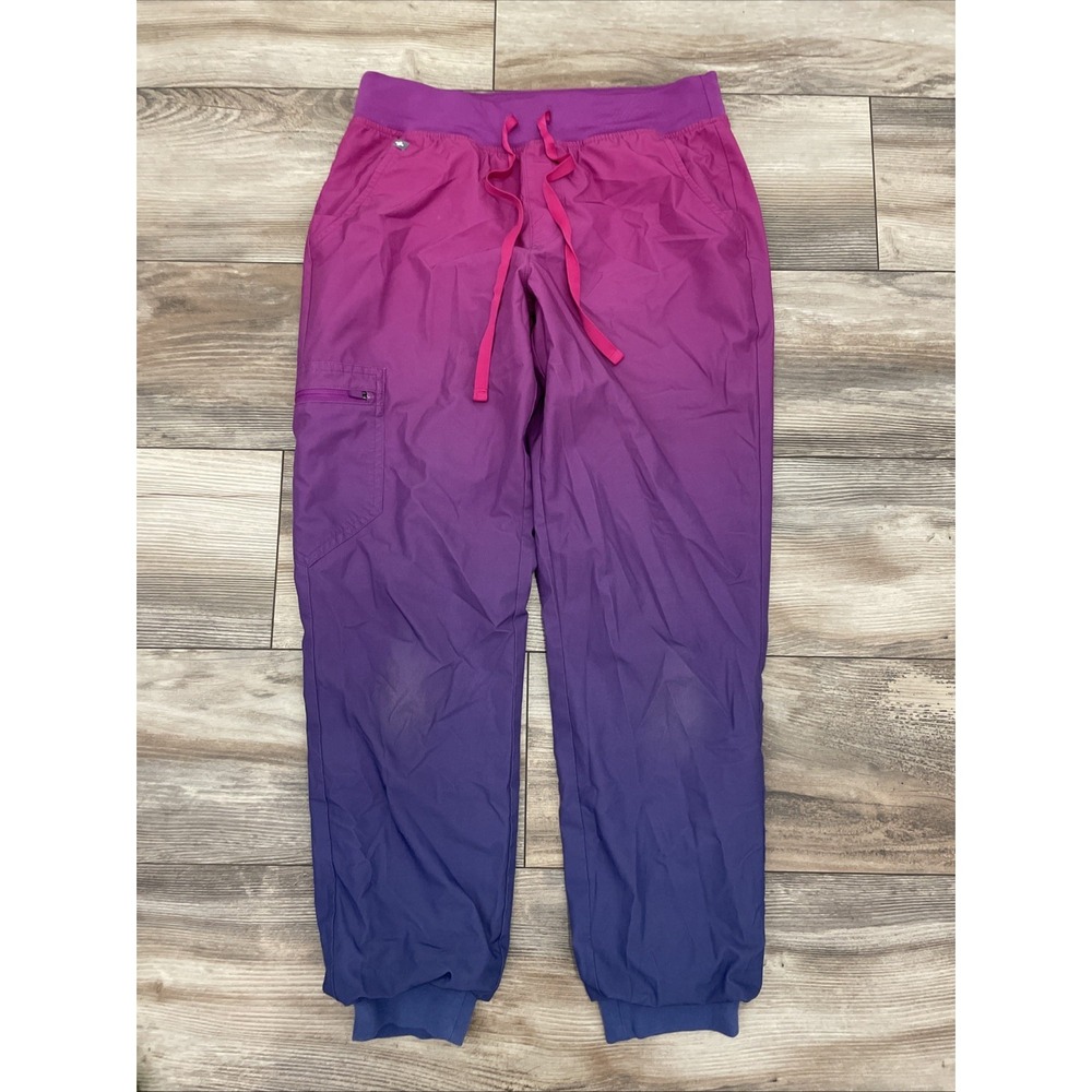 FIGS Technical Collection Women Pink Ombre Jogger Scrub Pants Small